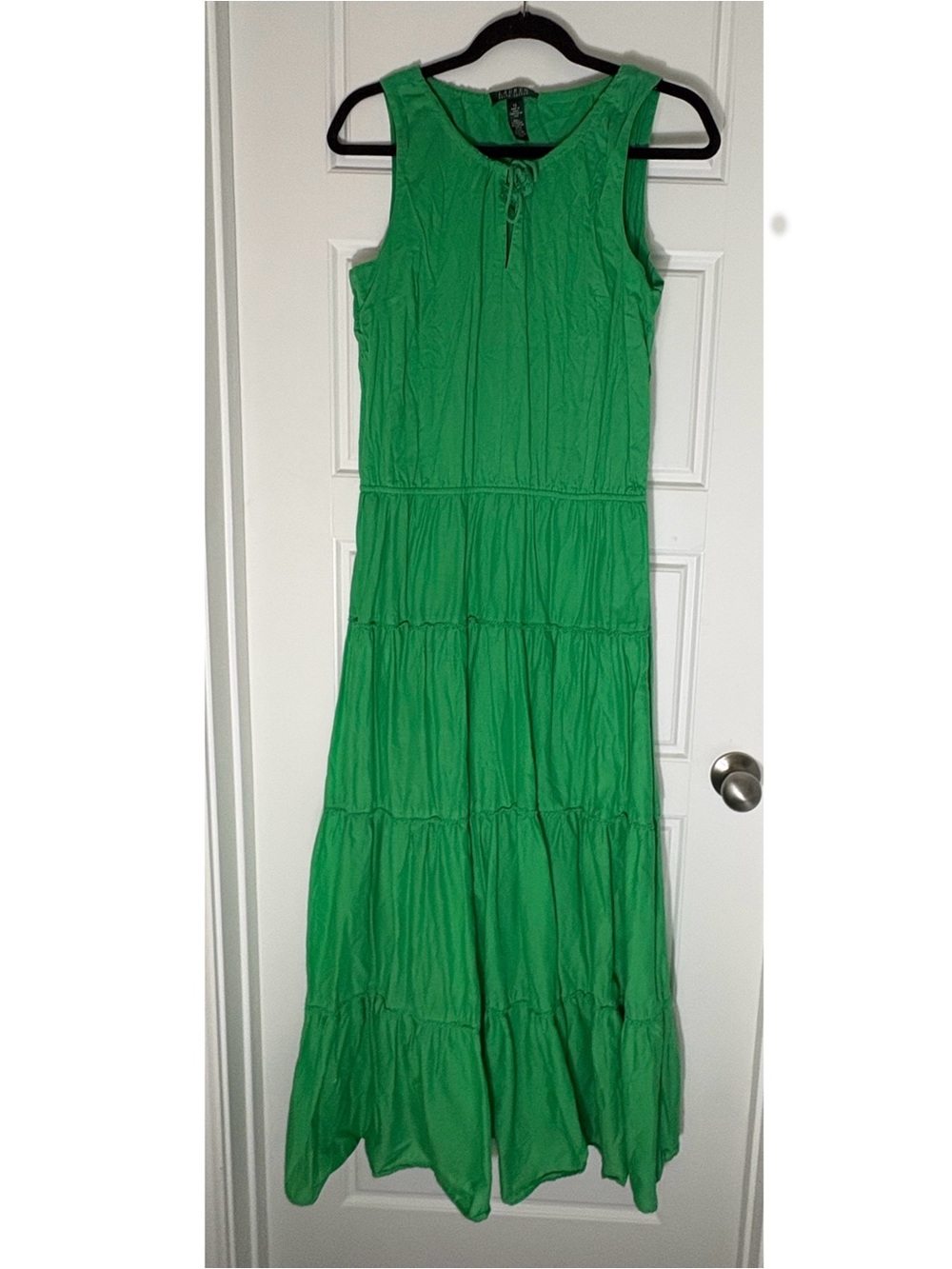 Lauren Ralph Lauren Green Sleeveless Tiered Maxi Dress - Picture 2 of 4